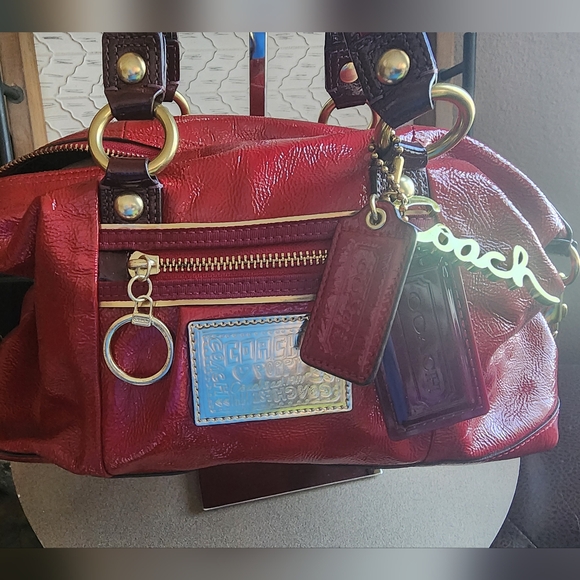 Coach Handbags - COA Included Coach Poppy Patent Luxey Satchel BS/Ruby Special Edition